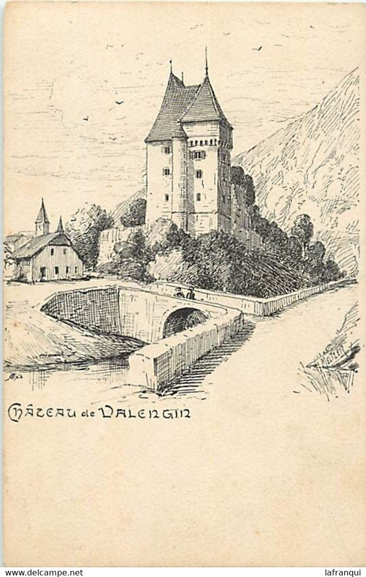 Pays Div -ref BB396 - Suisse - Dessin Illustrateur Meltzer - Chateau De Valengin  - - Engi