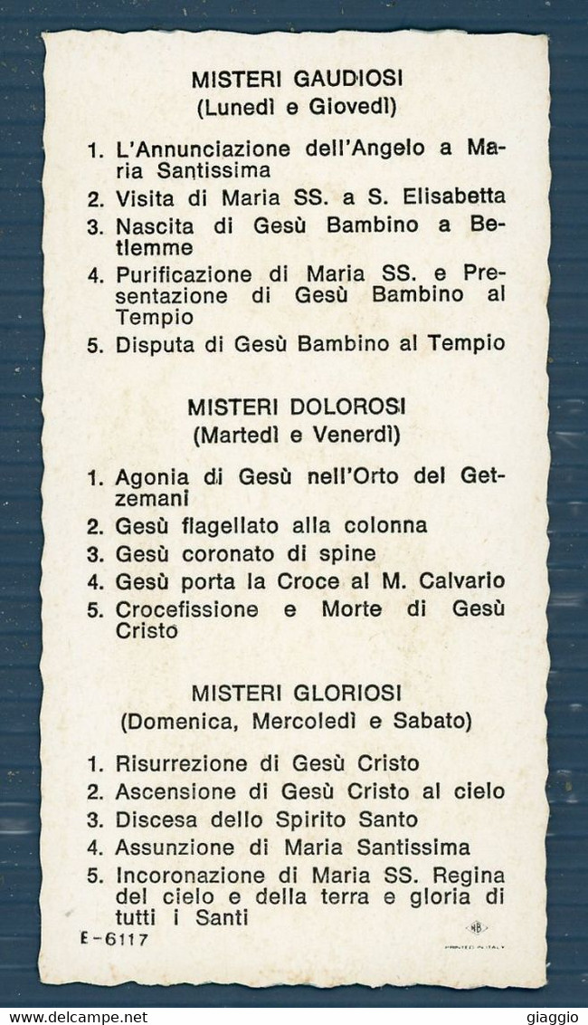 °°° Santino N. 5903 Misteri Gaudiosi °°° - Godsdienst & Esoterisme