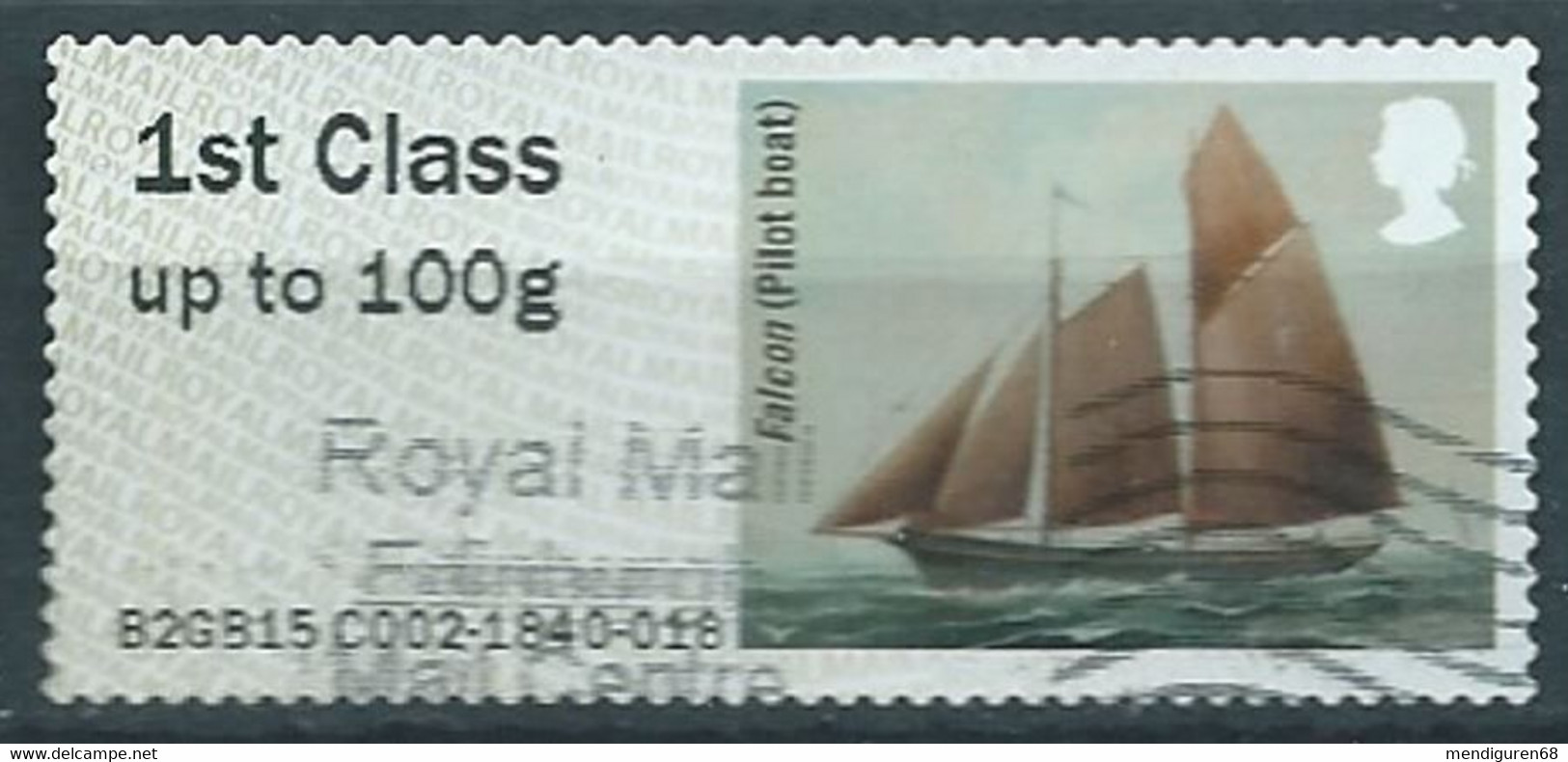 GROSBRITANNIEN GRANDE BRETAGNE GB 2015 POST&GO WORKING SAIL FALCON (1897) FC Up To 100g USED SG FS117 I MI AT81 YT D80 - Post & Go (distributeurs)