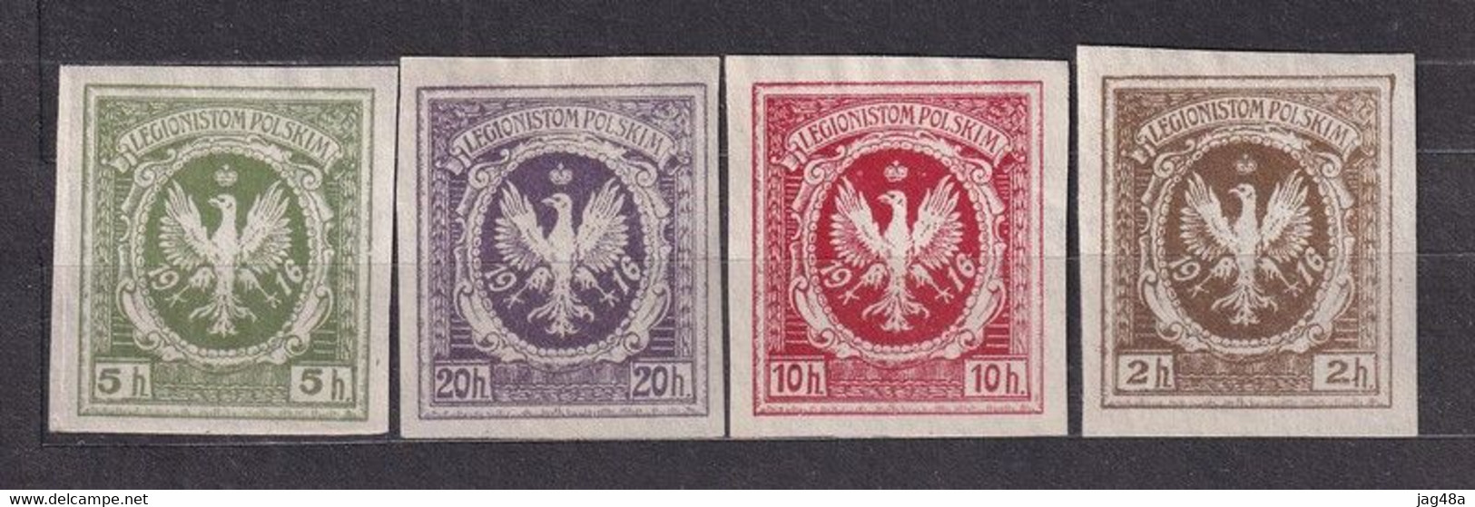 POLAND. 1915/Polish Legion Special Charity Labels.. 4v.imperf/mint. - Ungebraucht