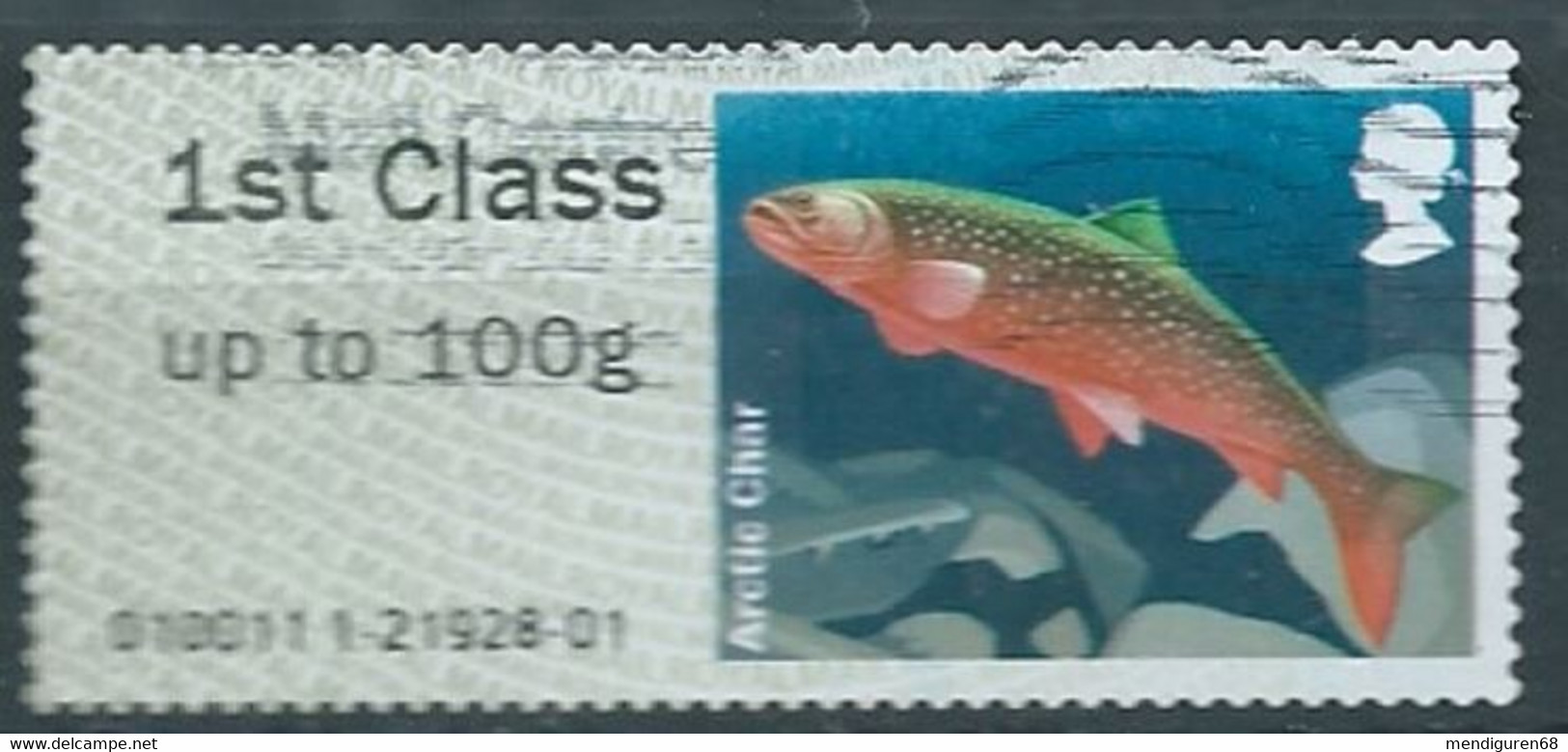 GROSBRITANNIEN GRANDE BRETAGNE GB 2013 POST&GO LAKES:ARCTIC CHAR 1ST CLASS UP To 100g USED SG FS69 MI ATM 56 YT TD64 - Post & Go Stamps