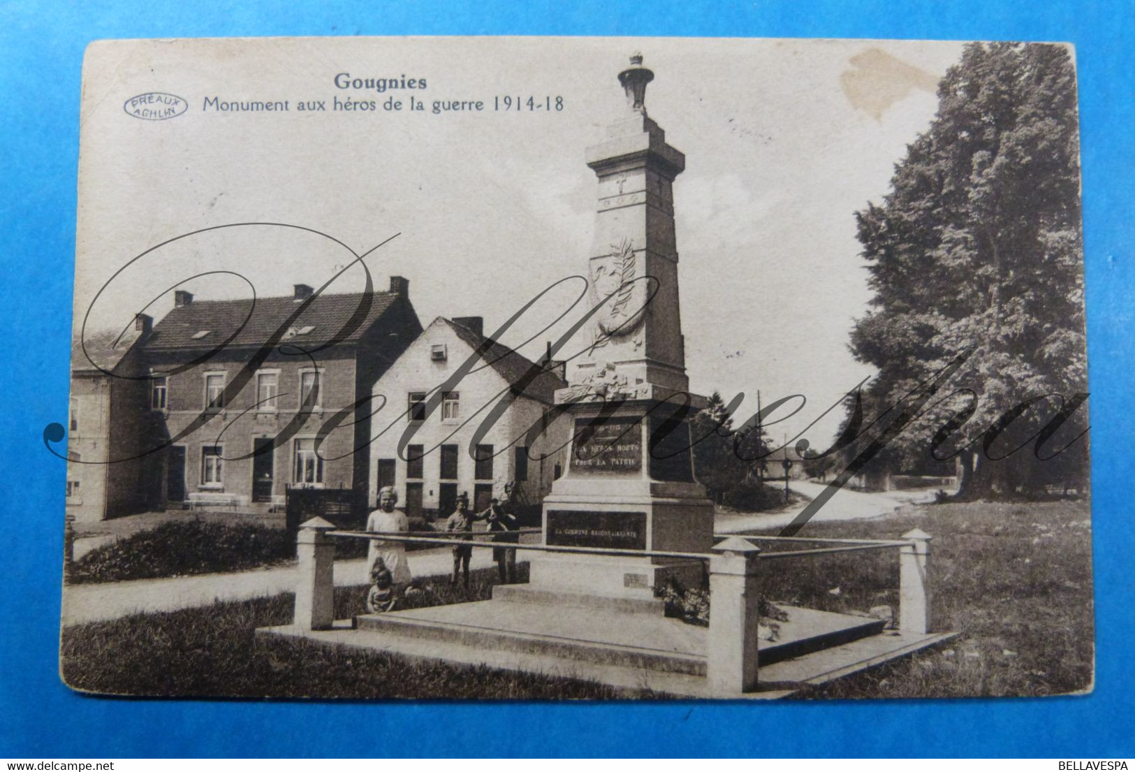 Gougnies. Monument Aux Heros/Morts  De La Geurre 1914-1918  &  Marmer Groeve-2 X Cpa - Gerpinnes