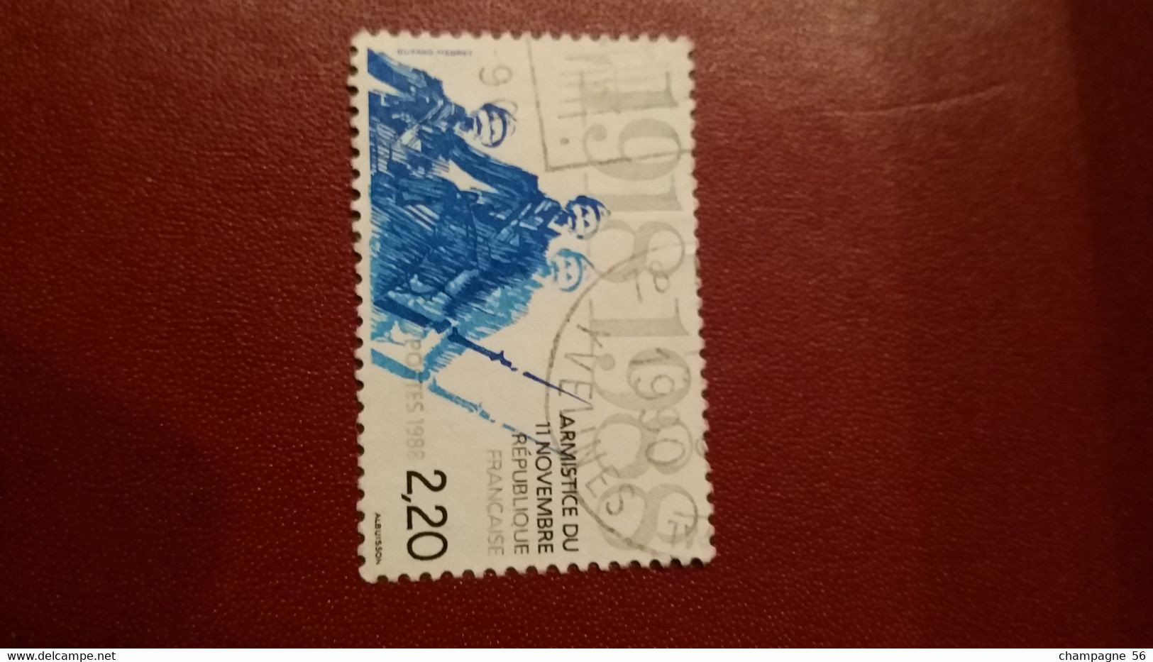 1988 N° 2549   OBLITERE DEUXIEME SOLDAT CASQUE BLEU ENCRE B BLEU CLAIR DECALER VERS LE BAS - Used Stamps