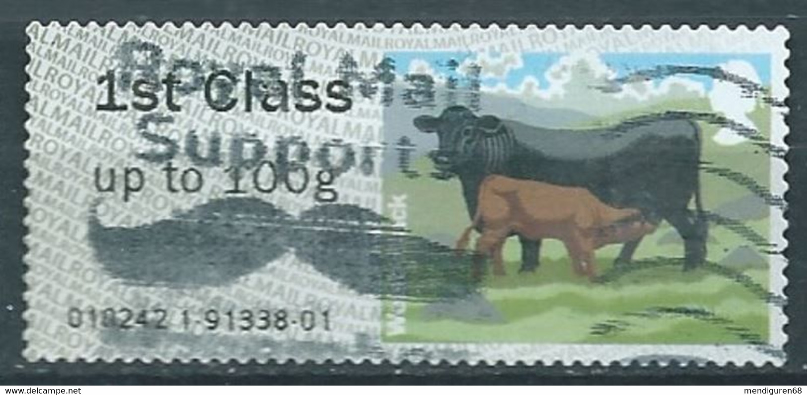 GROSBRITANNIEN GRANDE BRETAGNE GB 2013 POST&GO ROW 2: WELSH BLACK FC UP TO 100G USED MI ATM 41 YT TD 41 SG FS50 - Post & Go Stamps