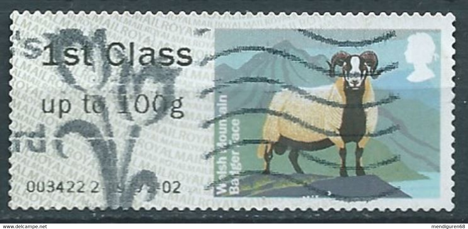 GROSBRITANNIEN GRANDE BRETAGNE GB POST&GO 2012  SHEEP: WELSH MOUNTAIN BADGER FACE FC Up To 20g SG TD 29 MI ATM 27 YT D27 - Post & Go (distributori)