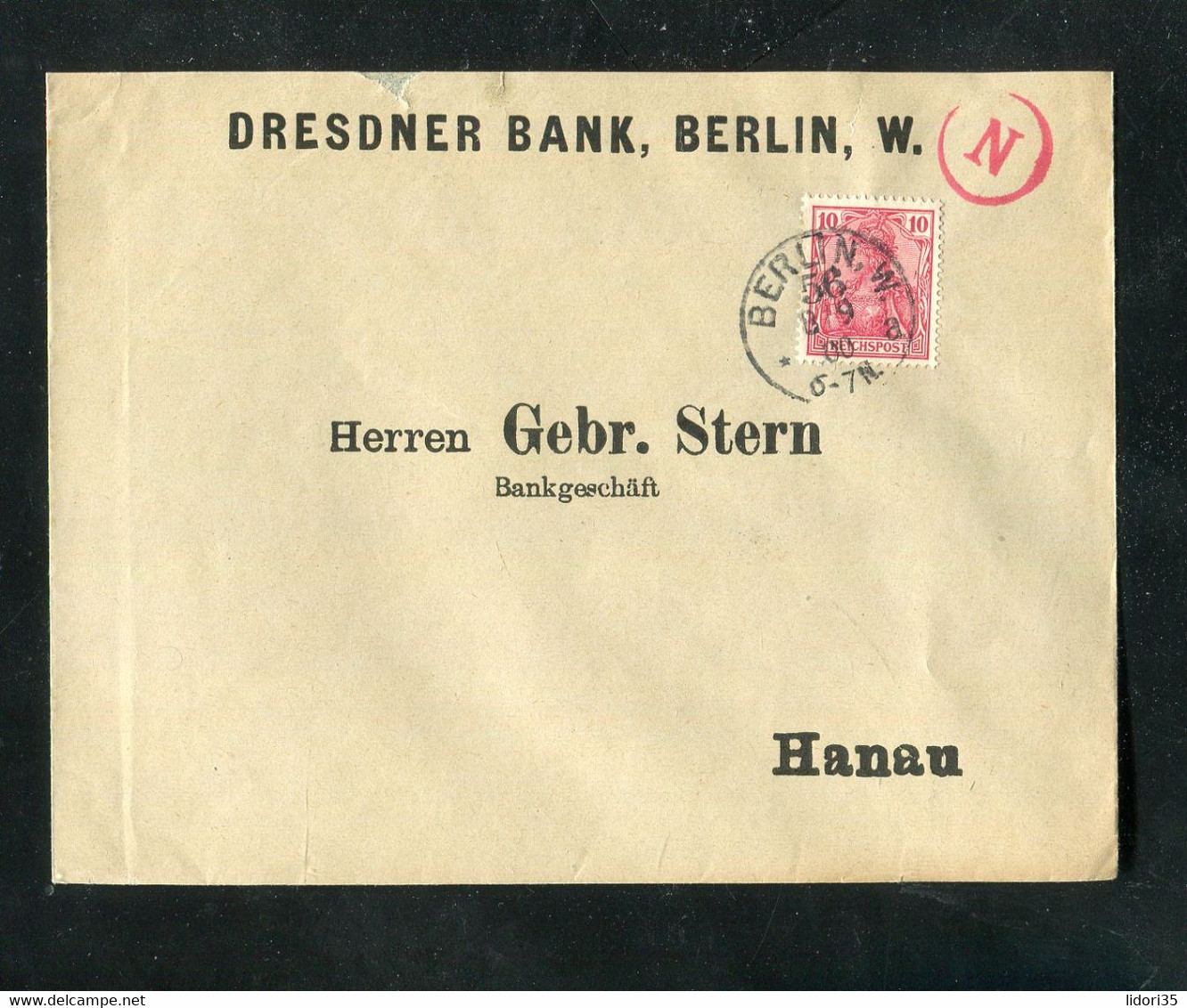 "DEUTSCHES REICH" 1900, Brief Klaucke-Stempel "BERLIN", Roter K1-Stempel "N" (3863) - Briefe U. Dokumente