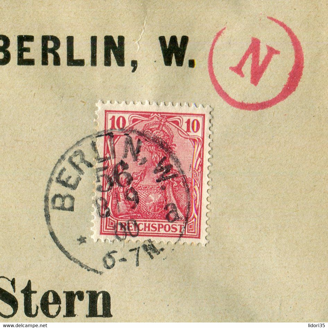 "DEUTSCHES REICH" 1900, Brief Klaucke-Stempel "BERLIN", Roter K1-Stempel "N" (3863) - Briefe U. Dokumente