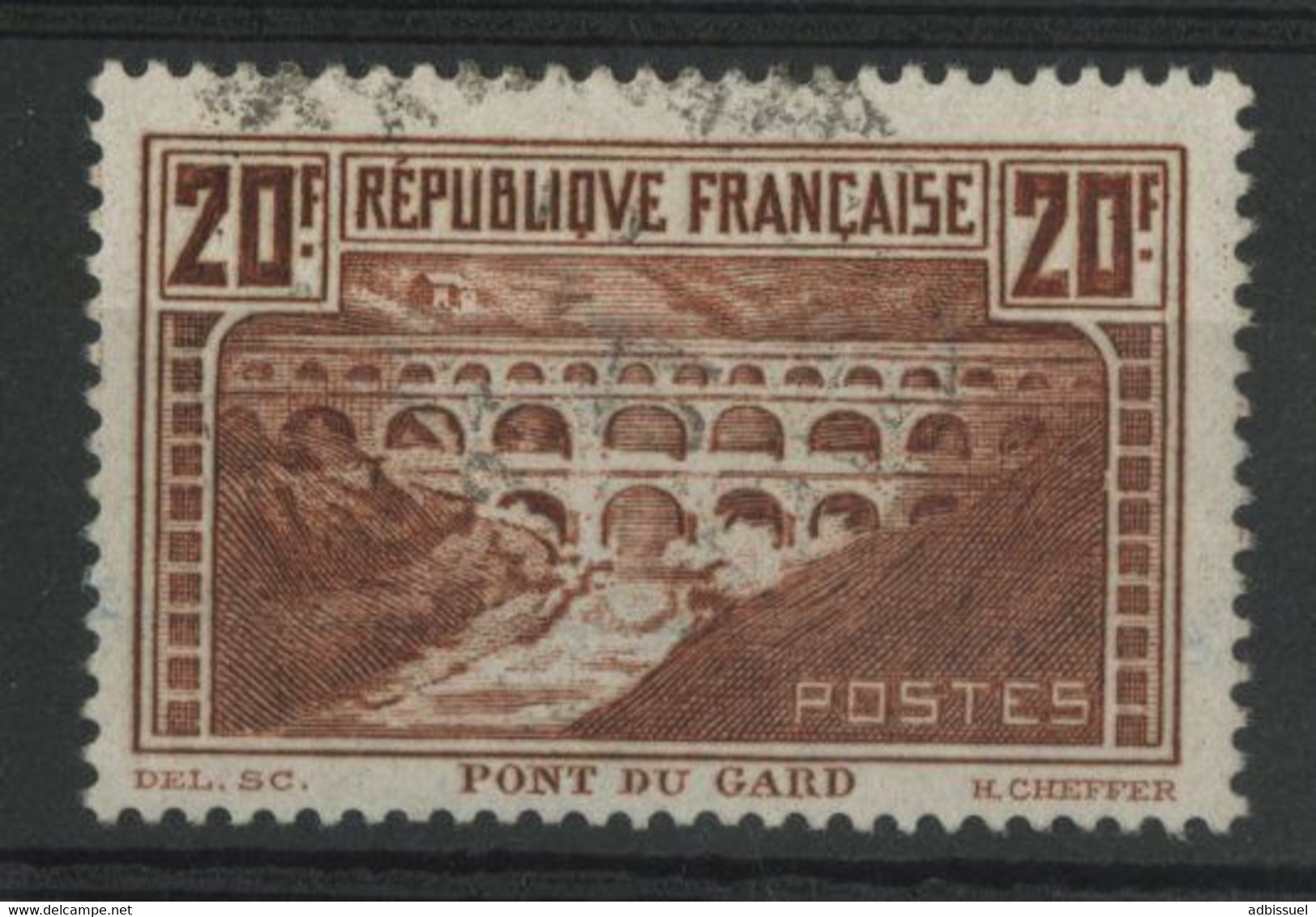 FRANCE PONT DU GARD N° 262b (chaudron Clair, Rivière Blanche IIB) Cote 55 € Oblitéré Qualité TB. - Gebruikt