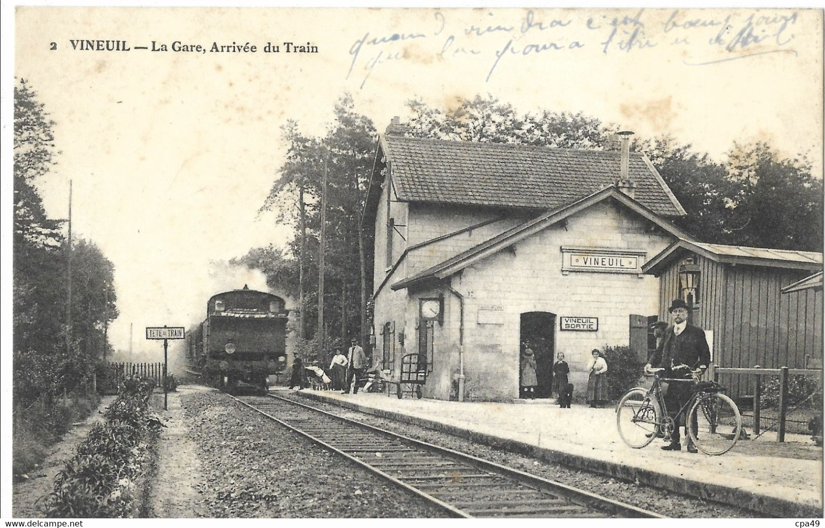 60    VINEUIL  LA  GARE  ARRIVEE  DU  TRAIN - Altri & Non Classificati