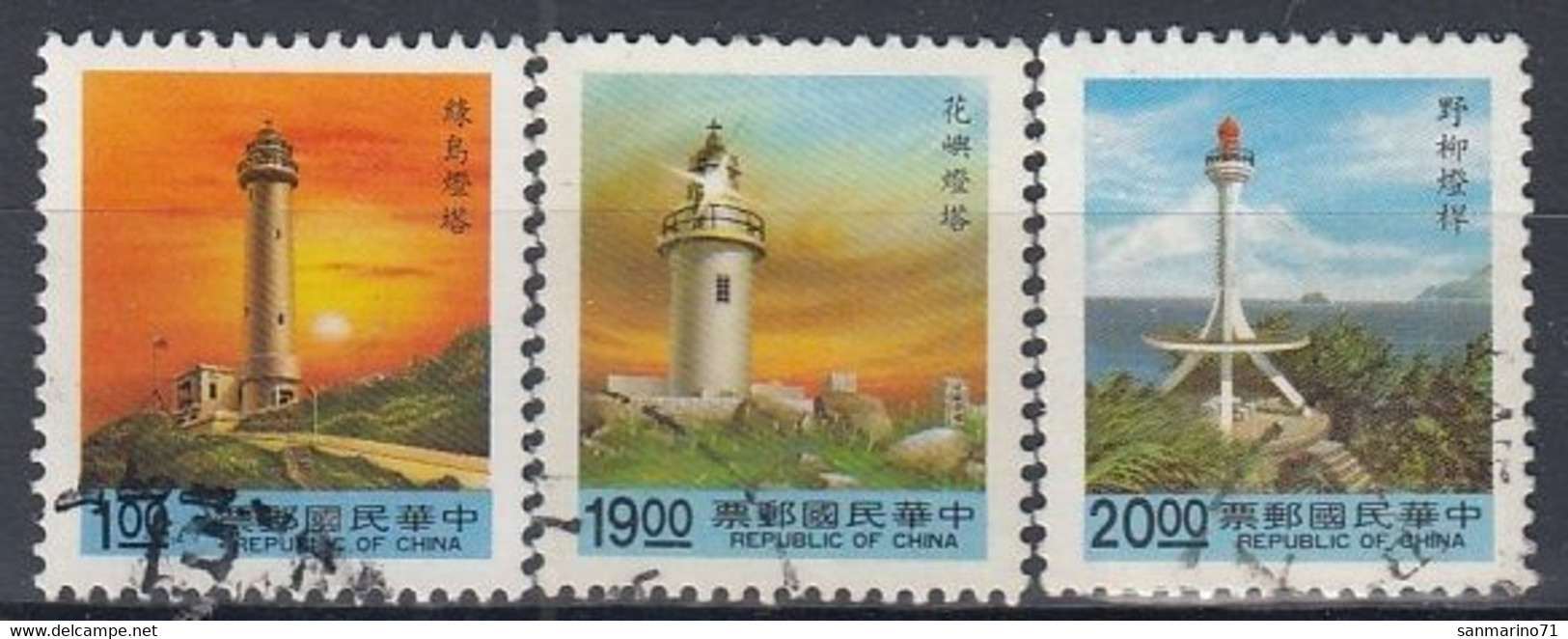 CHINA Taiwan 2040-2042,used,lighthouses - Gebraucht