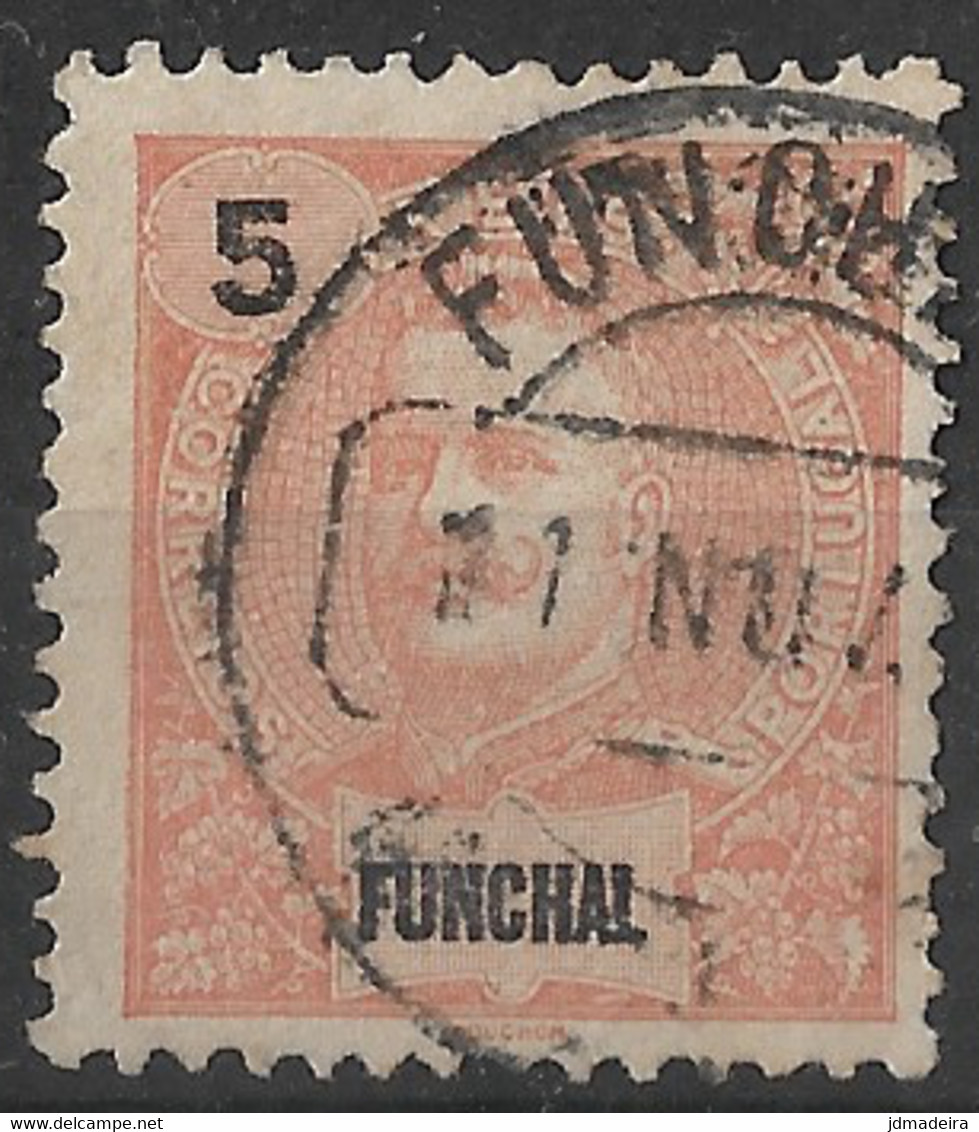 Funchal – 1897 King Carlos 5 Réis Used Stamp - Funchal