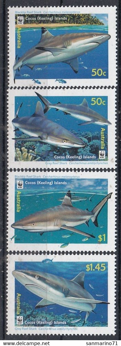 COCOS ISLANDS 420-423,unused,fishes - Isole Cocos (Keeling)