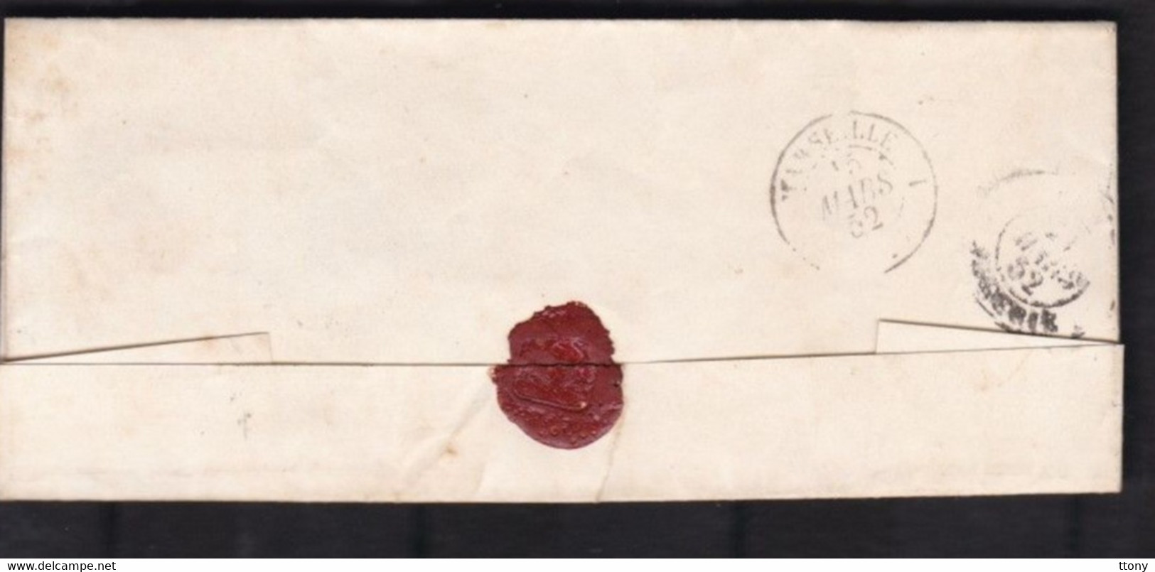 Une Enveloppe Aix - En - Provence  15 Mars  1852 Destination Bone Par Alger   Taxe 25 ( Pas De Correspondance ) - Ohne Zuordnung