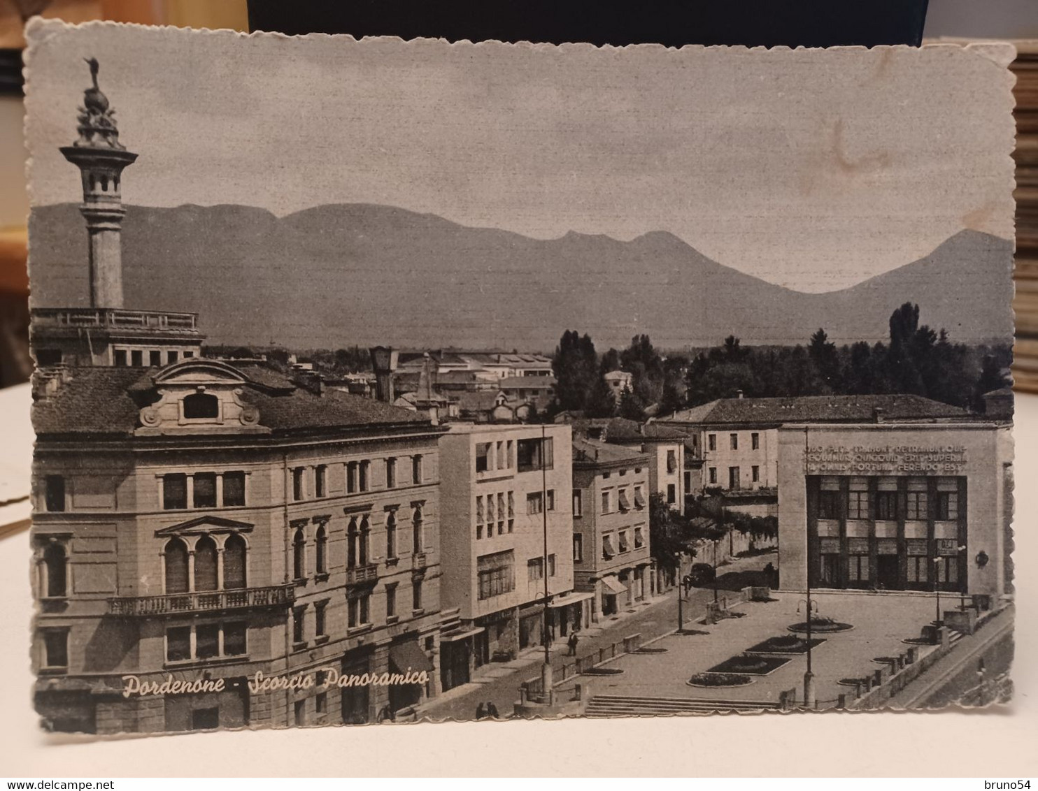 Cartolina Pordenone Scorcio Panoramico 1953, Piazza XX Settembre Casa Del Mutilato - Pordenone