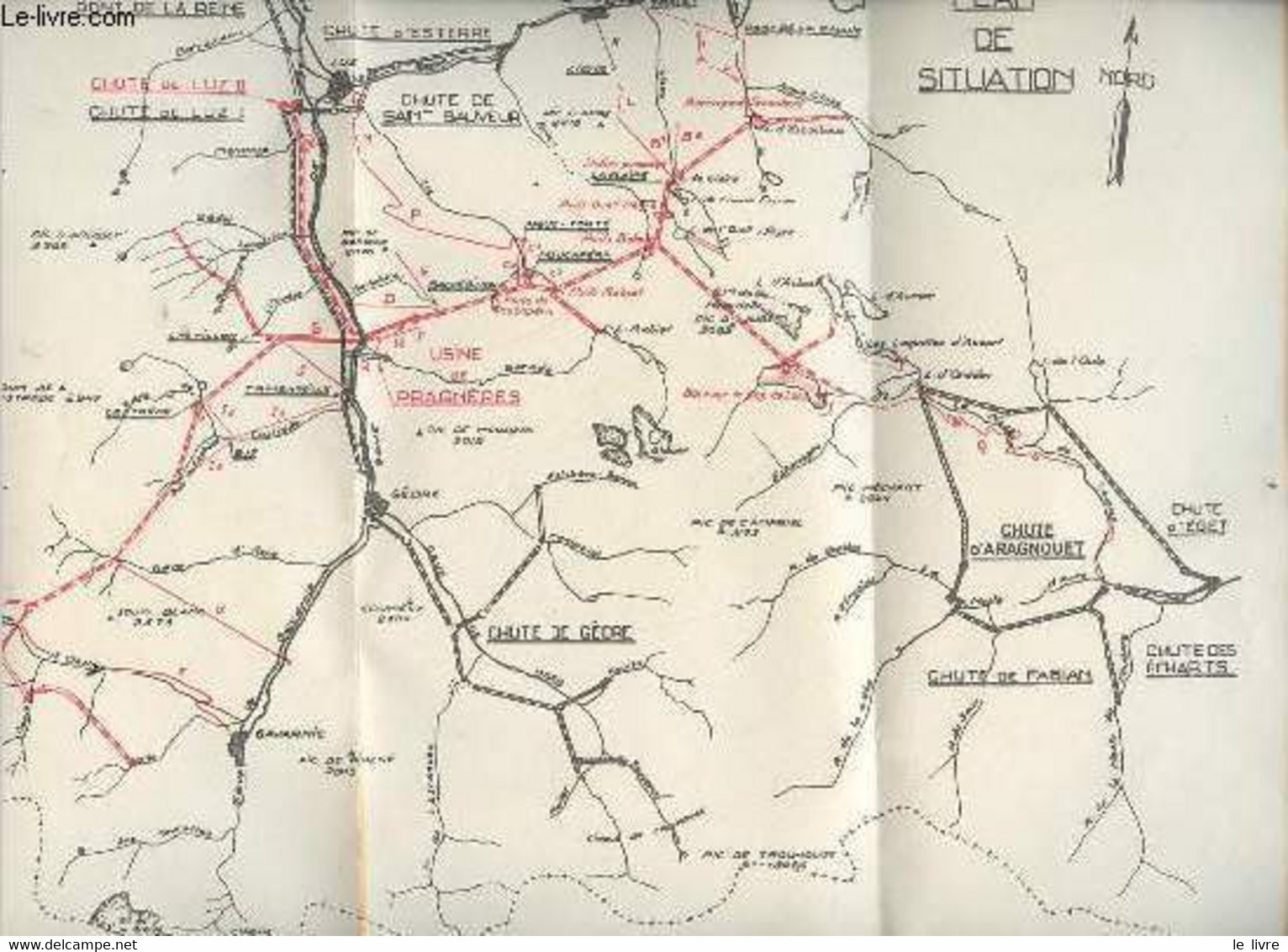 Une Plaquette Dépliante : Chute De Pragnères (1ère étape) Et De Luz II - électricité De France - Région D'équipement Hyd - Cartes/Atlas