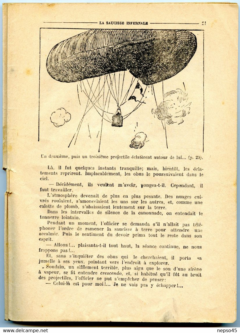 La Saucisse Infernale.Ballon Captif.esprit De Propagande De Guerre Très Germanophobe.glorification D'exploits. - Français