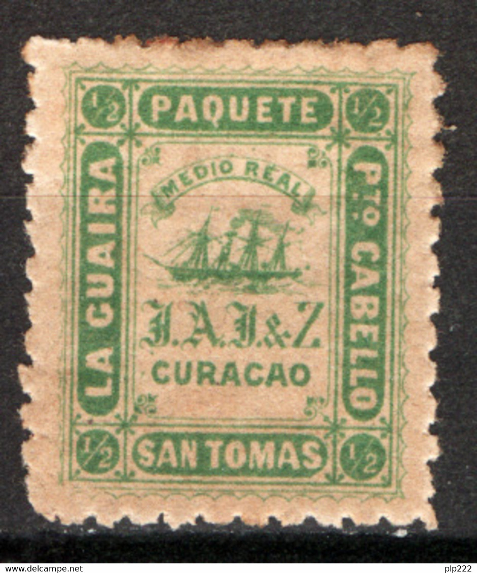 St.Tomas La Guaira Paquete P.to Cabello Curacao 1/2 Real Y.T.12 */MH VF/F - Dänisch-Westindien