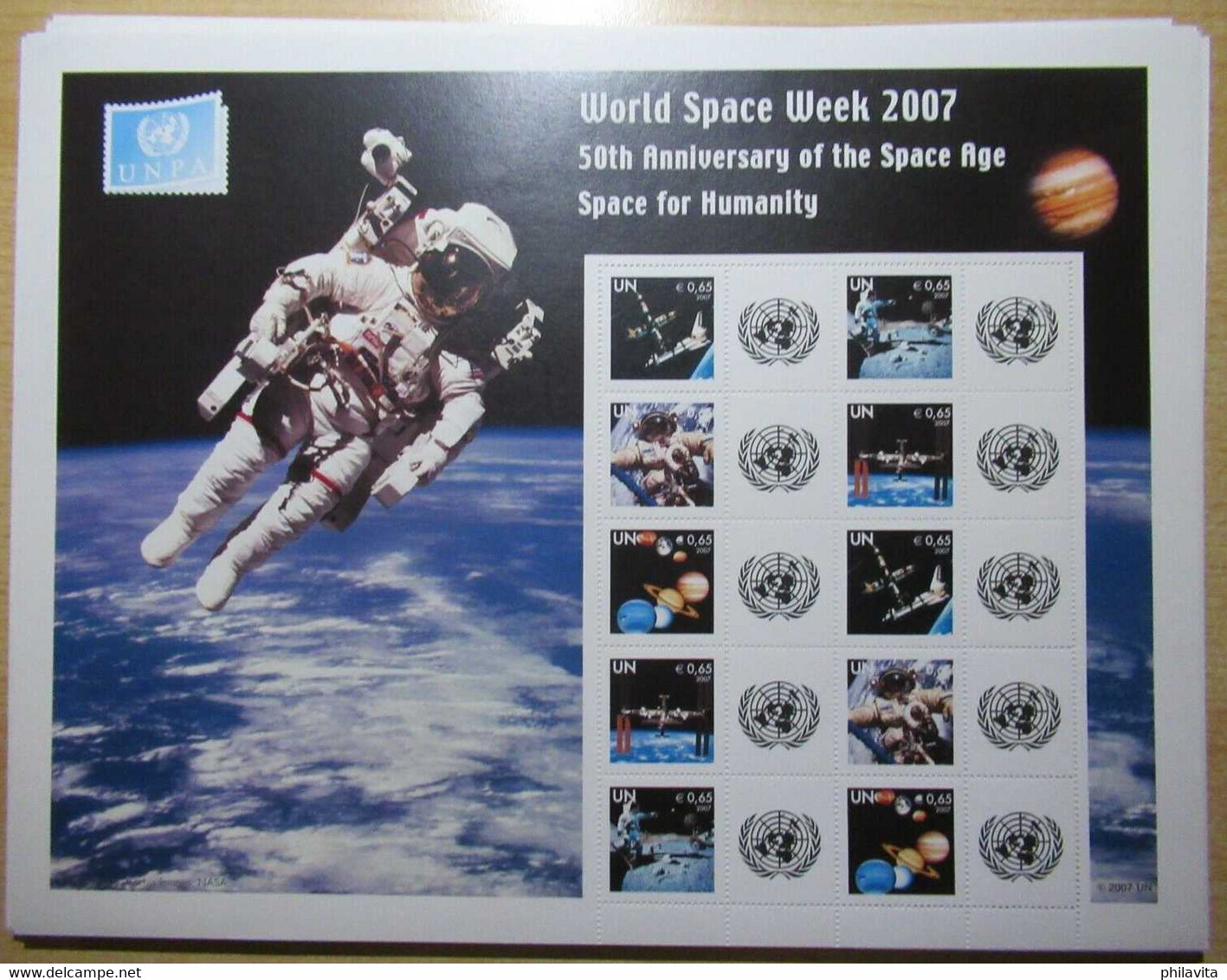 2007 UN Wien Office World Space Week 2007 50 Th Anniversary Of The Space Age Sheetlet MNH MiNr. 513 - 517  KW 80 MIe - Neufs