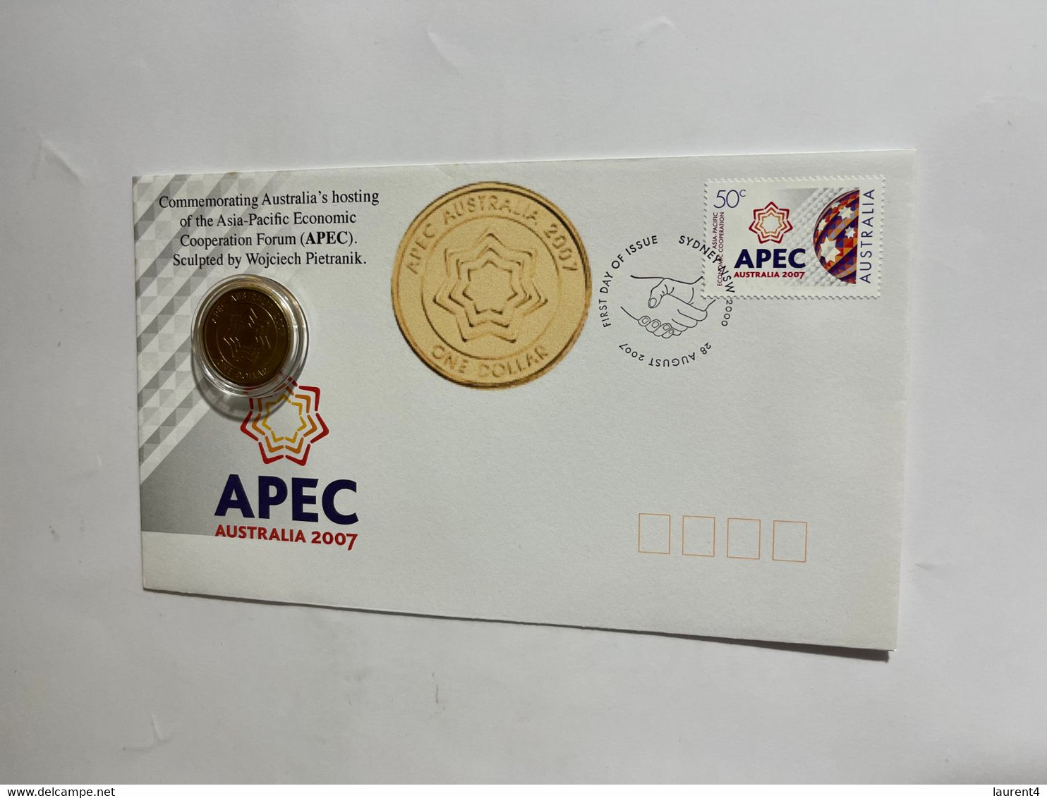 (3 M 34 A) Australia - $ 1.00 APEC Summit 2007 Coin On 2007 APEC FDC Cover 2007 - Dollar