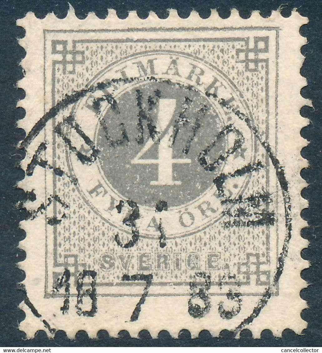 Sweden Suède Sverige 1877: Facit 29d, 4ö Grey Ringtyp P13, Fine Used, Nice Cancel (DCSV00358) - 1872-1891 Ringtyp