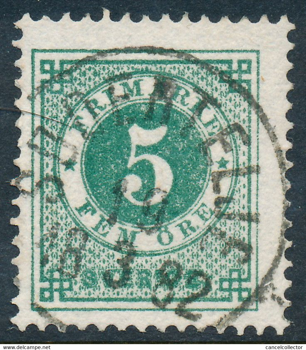 Sweden Suède Sverige 1877: Facit 30d, 5ö Green Ringtyp P13, F-VF Used, SÖDERTELJE Cancel (DCSV00363) - 1872-1891 Ringtyp