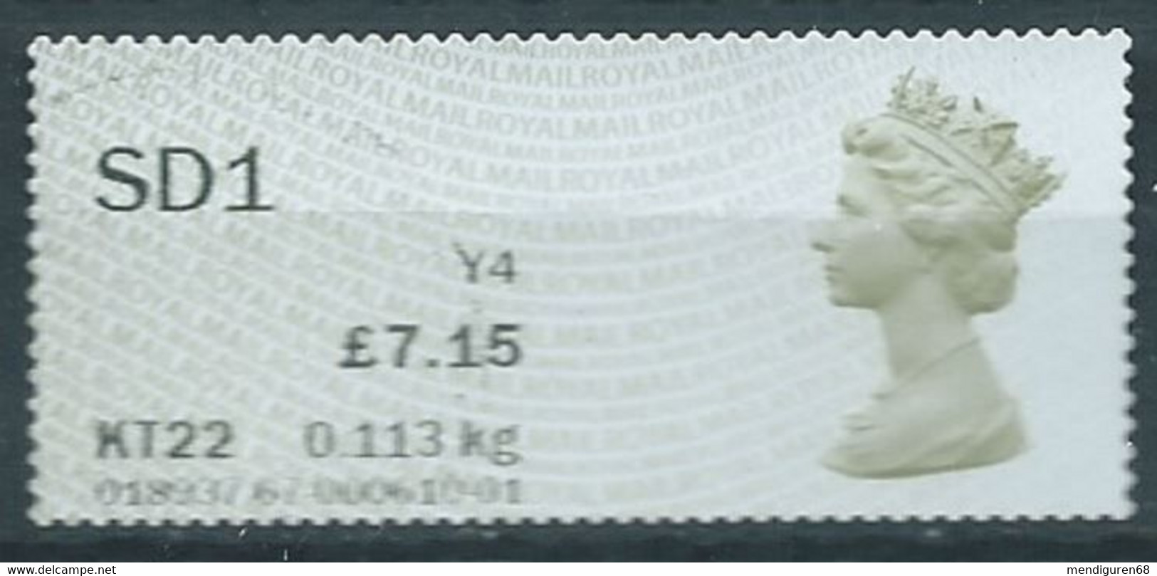 GROSBRITANNIEN GRANDE BRETAGNE GB 2015 POST&GO MACHIN EURO USED SG SD1 (Y4) - Post & Go (automatenmarken)