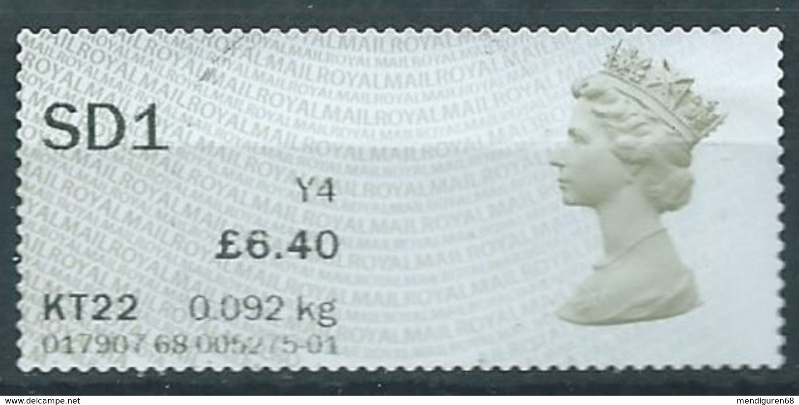GROSBRITANNIEN GRANDE BRETAGNE GB 2015 POST&GO MACHIN EURO USED SG SD1 (Y4) - Post & Go Stamps