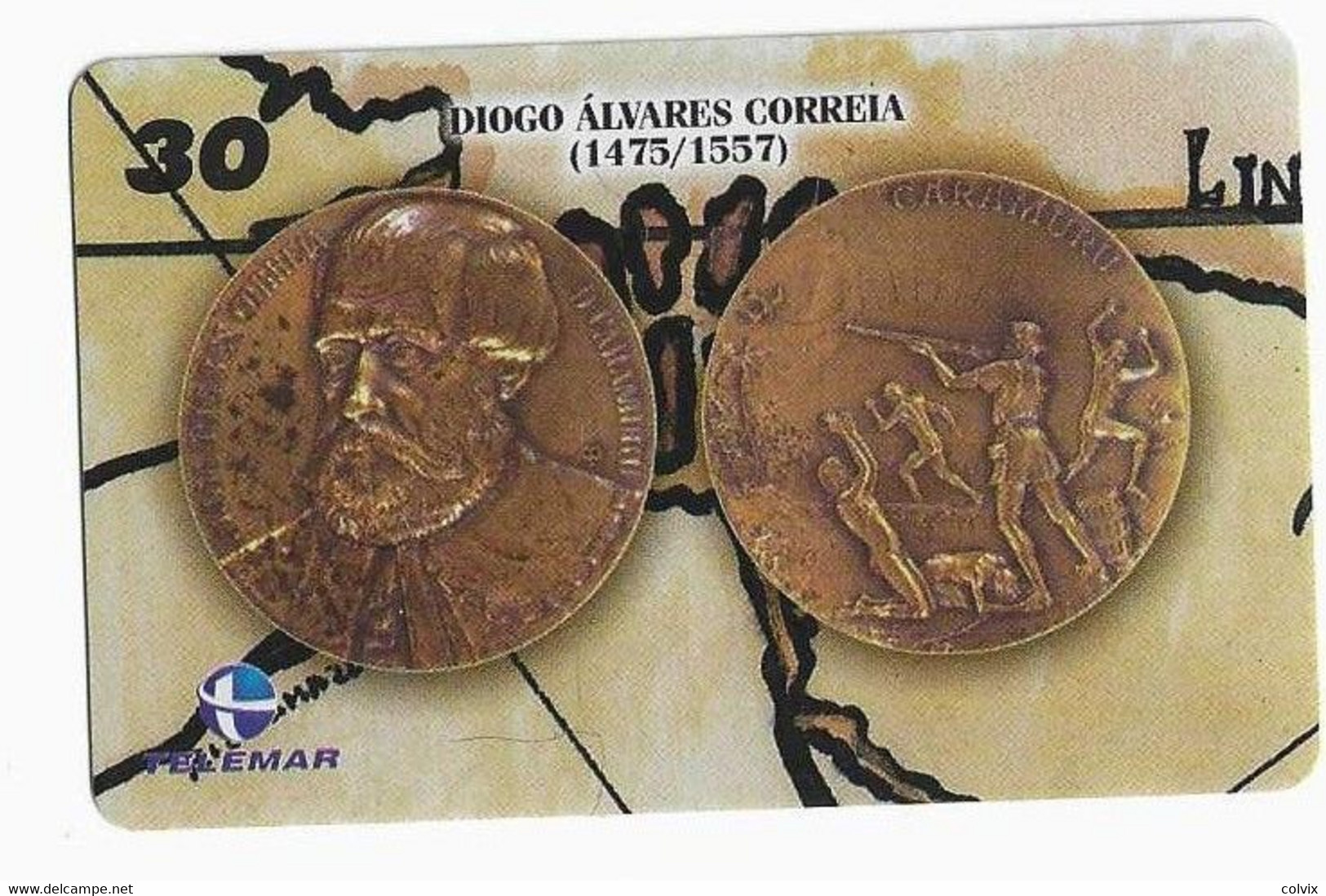 BRESIL TELECARTE MONNAIE DIOGO ALVARES CORREIA - Stamps & Coins