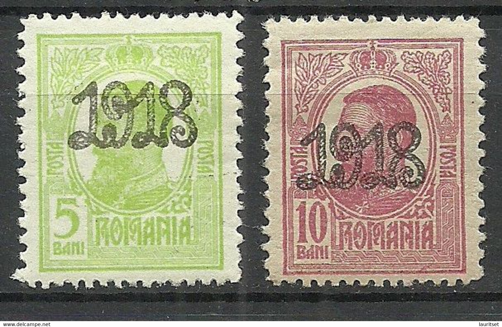 ROMANIA Rumänien 1918 Michel 238 - 239 * - Unused Stamps