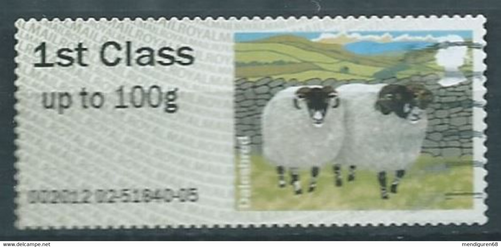 GROSBRITANNIEN GRANDE BRETAGNE GB 2012 POST&GO SHEEP:DALESBRED 1ST CLASS Up To 10g USED PAPER SG TD 30 MI ATM 2 YT TD28 - Post & Go (distributeurs)
