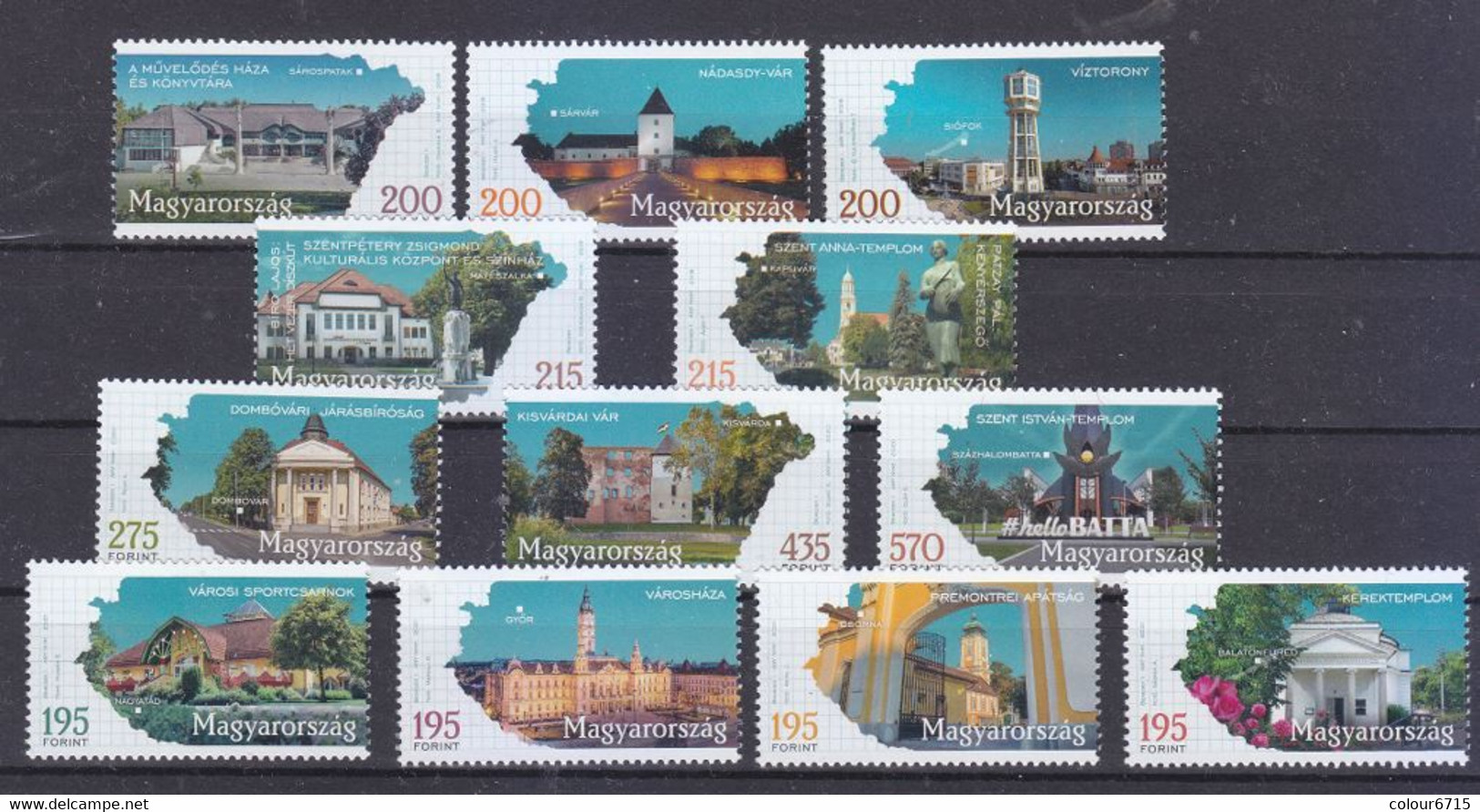 Hungary 2018/2019/2020/2021 Regions And Towns Complete Series Stamps 12v MNH - Nuevos