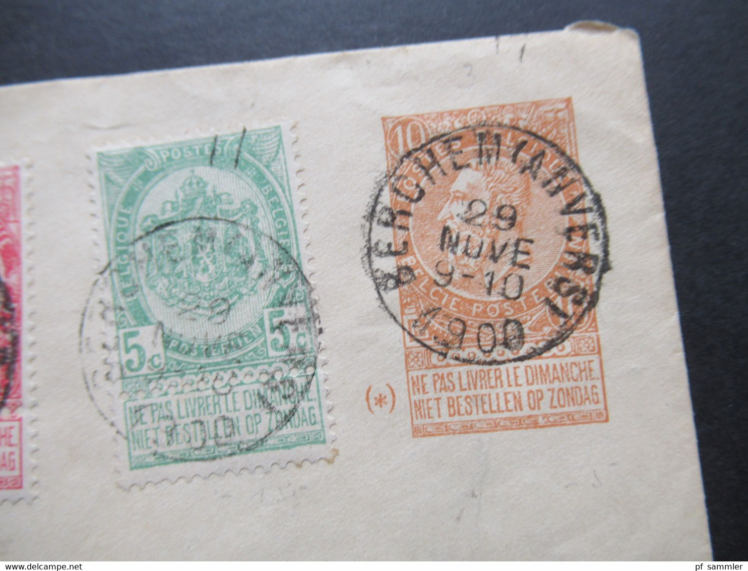 Belgien 1900 Ganzsachenumschlag Mit 2 Zusatzfrankaturen Stempel Berchem (Anvers) Auslandsbrief Nach Wien - Omslagbrieven