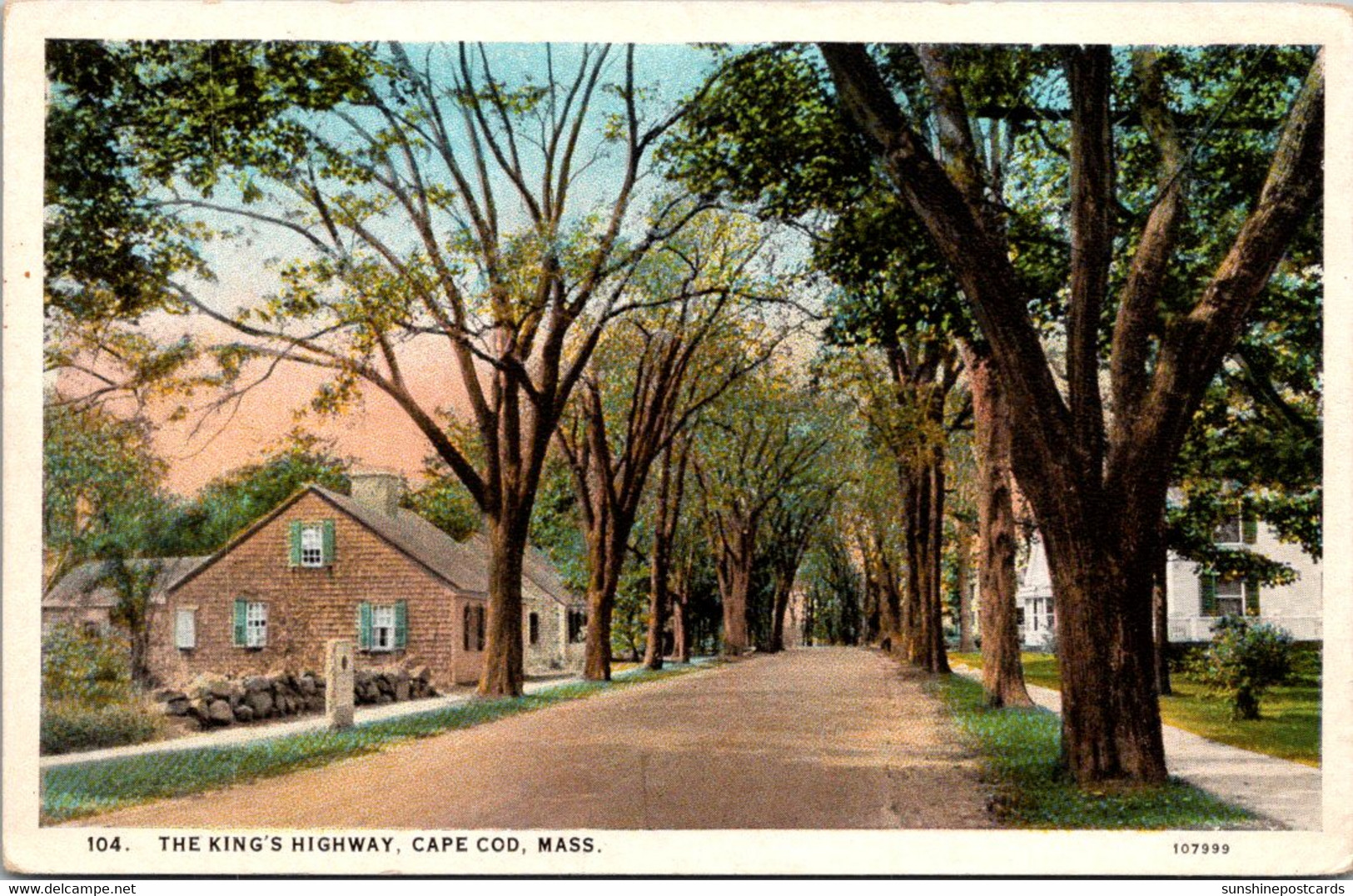 Massachusetts Cape Cod The King's Highway At Yarmouthport Curteich - Cape Cod