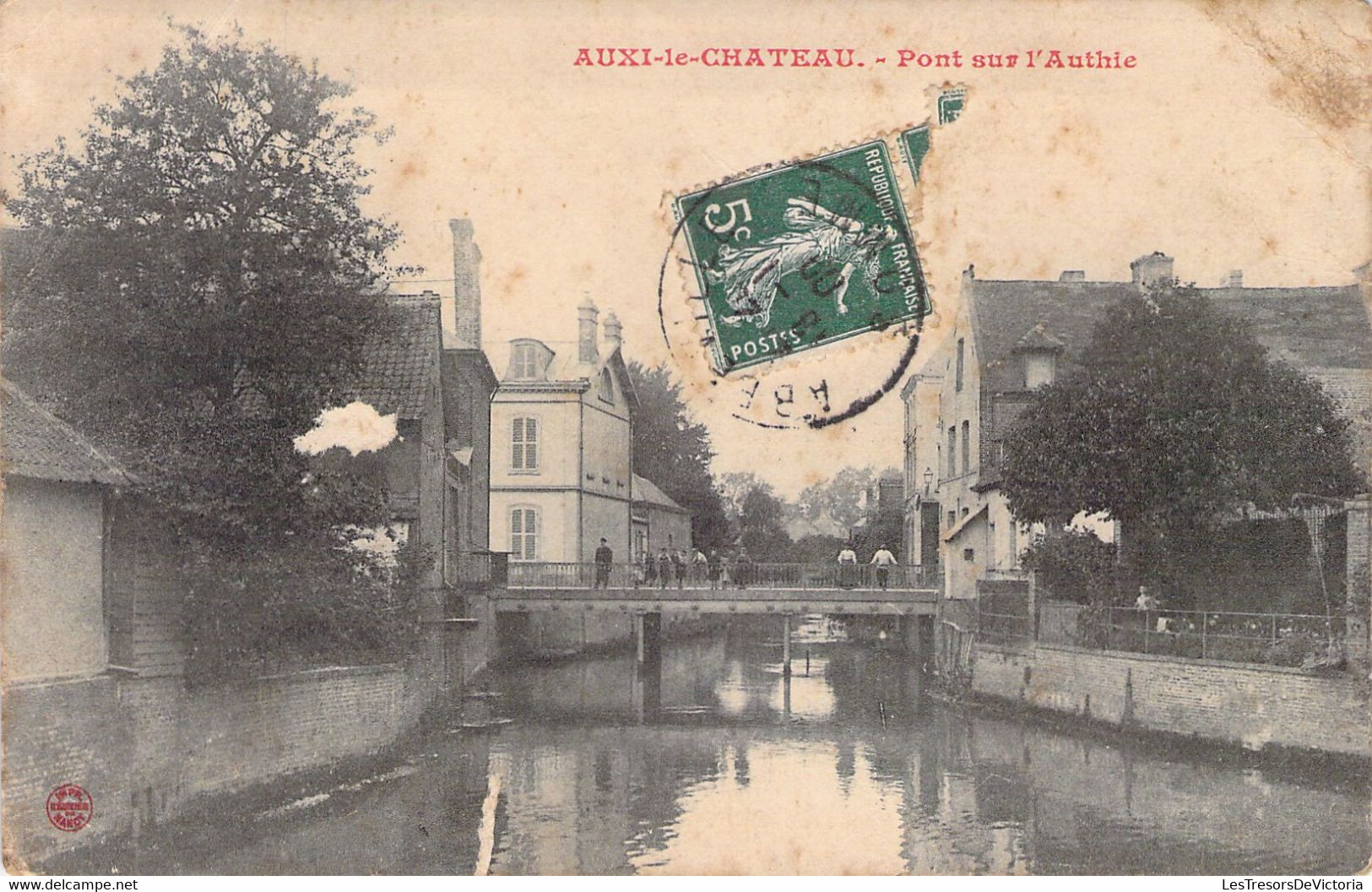 CPA - FRANCE - 62 - AUXI LE CHATEAU - Pont Sur L'Authie - Animée - Auxi Le Chateau