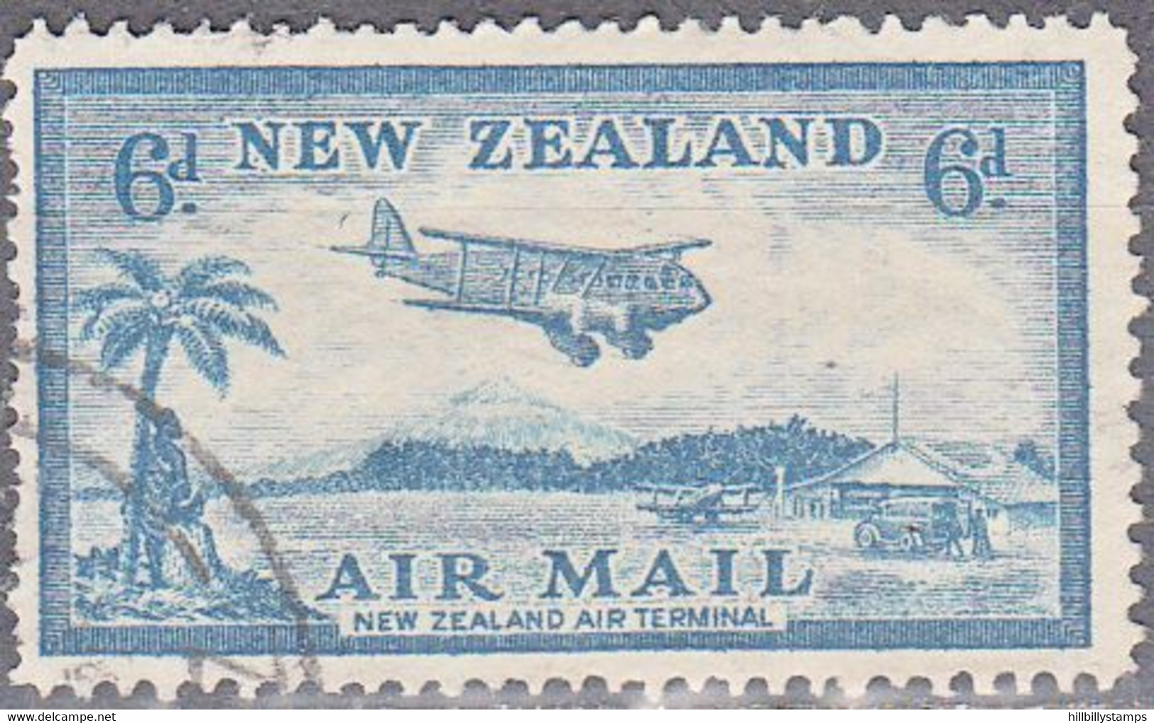 NEW ZEALAND  SCOTT NO C8  USED  YEAR  1935 - Posta Aerea