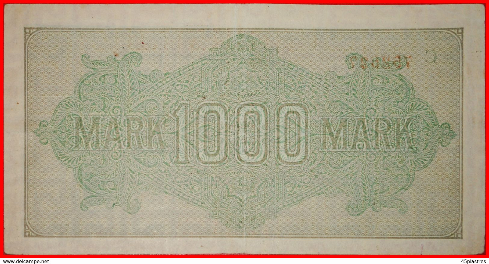 * REICHSBANKNOTE: GERMANY ★ 1000 MARK 1922 MEANDER! CRISP!★LOW START ★ NO RESERVE! - 1000 Mark