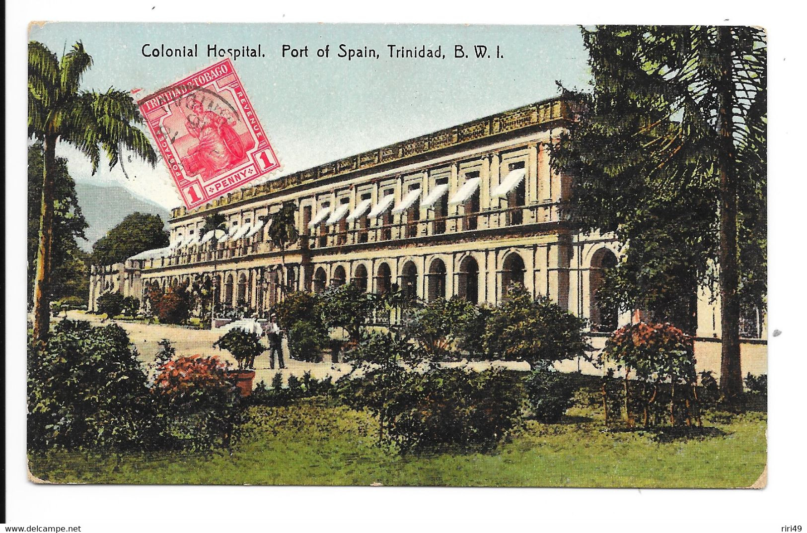 Cpa TRINIDAD Colonial Hospital Port Of Spain, Trinidad B.W.I, Très Belle Carte Beau Timbre Voyagée 17 Mai1916, Dos écrit - Trinidad