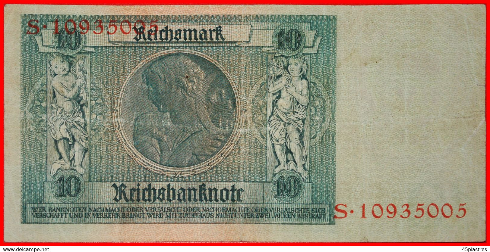 * REICHSBANKNOTE 1924: GERMANY ★ 10 MARK 1929! S 10935005 ★LOW START ★ NO RESERVE! - 1000 Mark