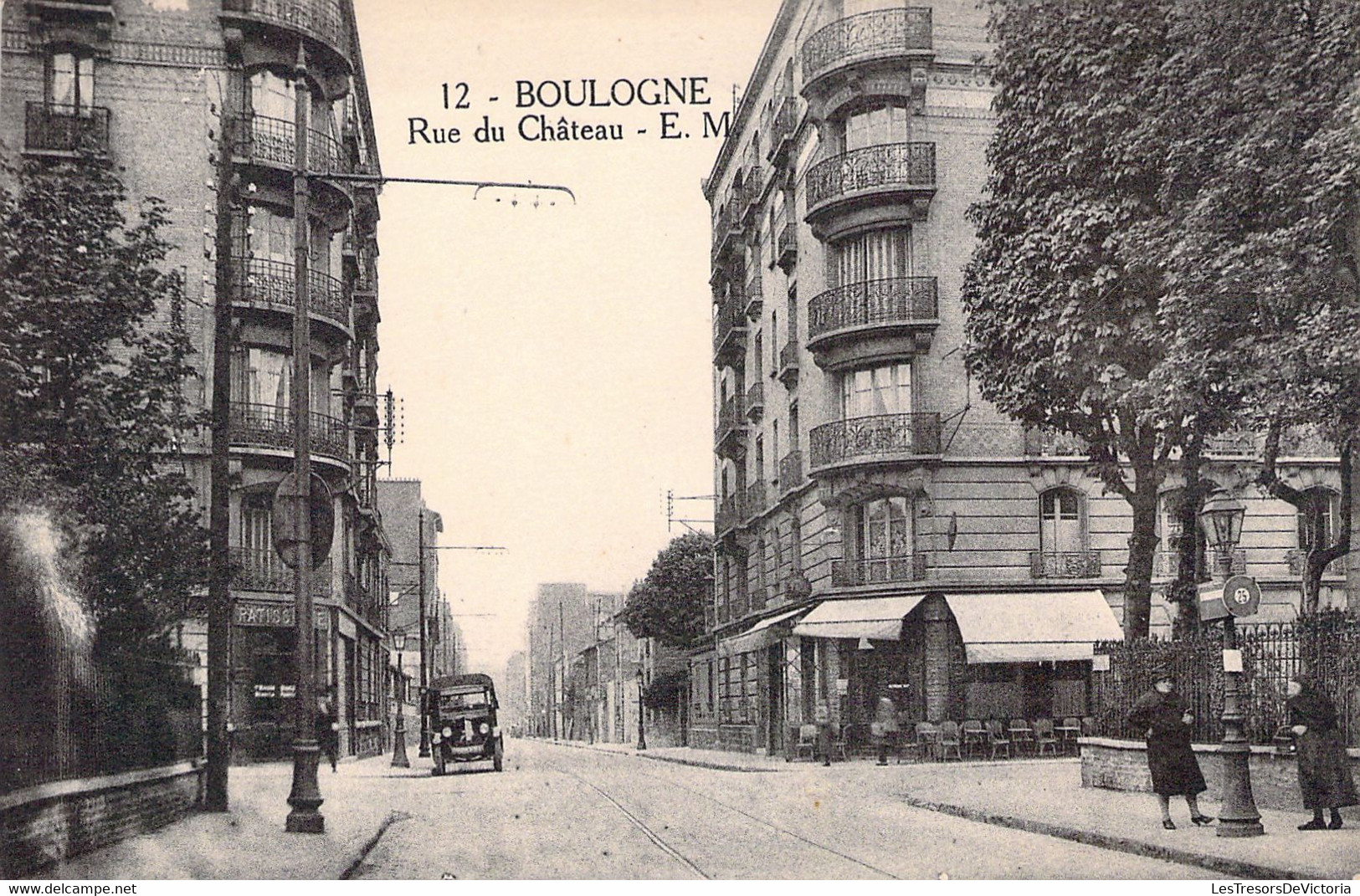 CPA - FRANCE -  BOULOGNE  - Rue Du Château - EM - Voiture - Animée - Boulogne Billancourt