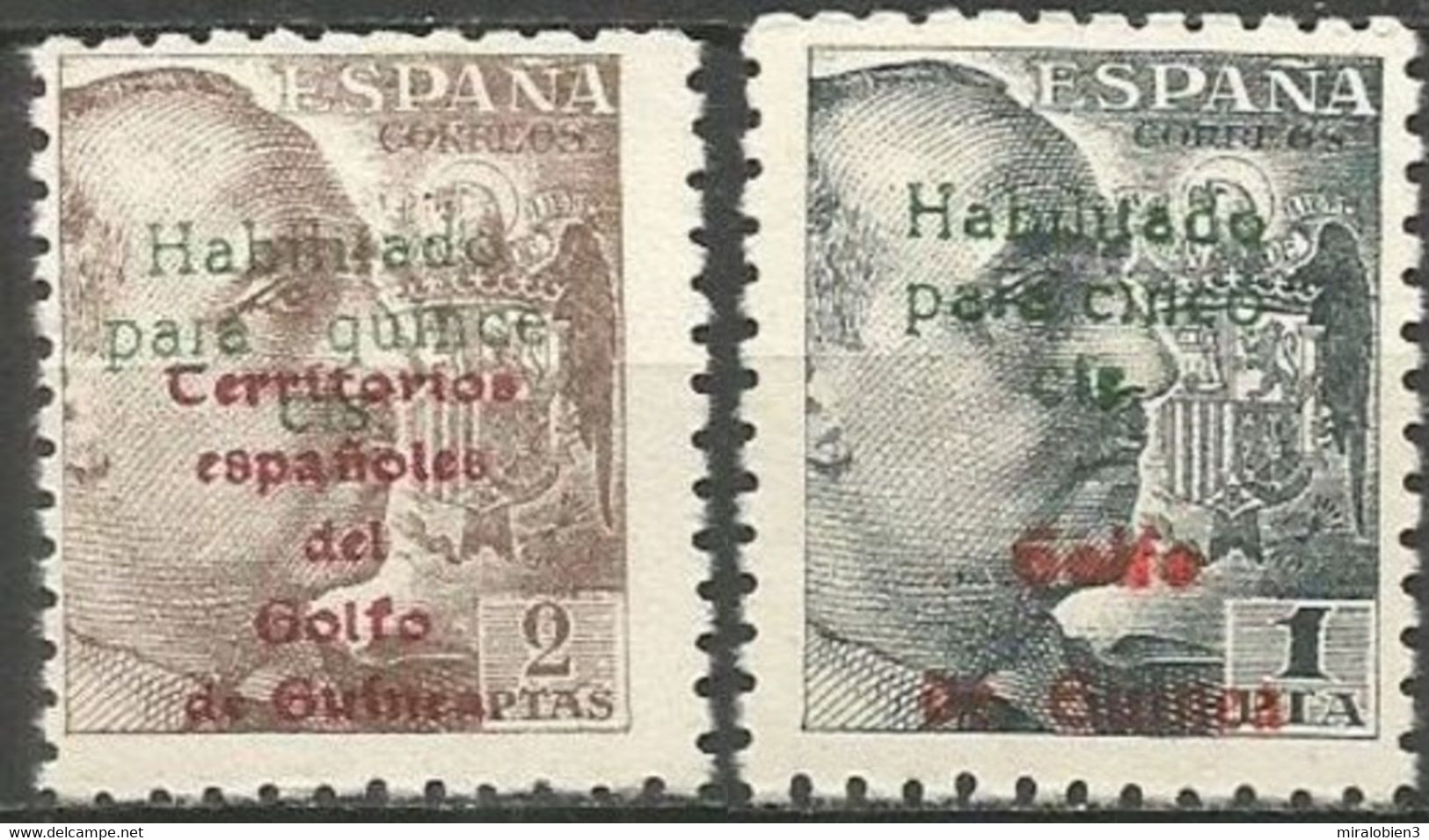 GUINEA ESPAÑOLA GENERAL FRANCO EDIFIL NUM. 273 Y 274 ** NUEVOS SIN FIJASELLOS - Guinea Española