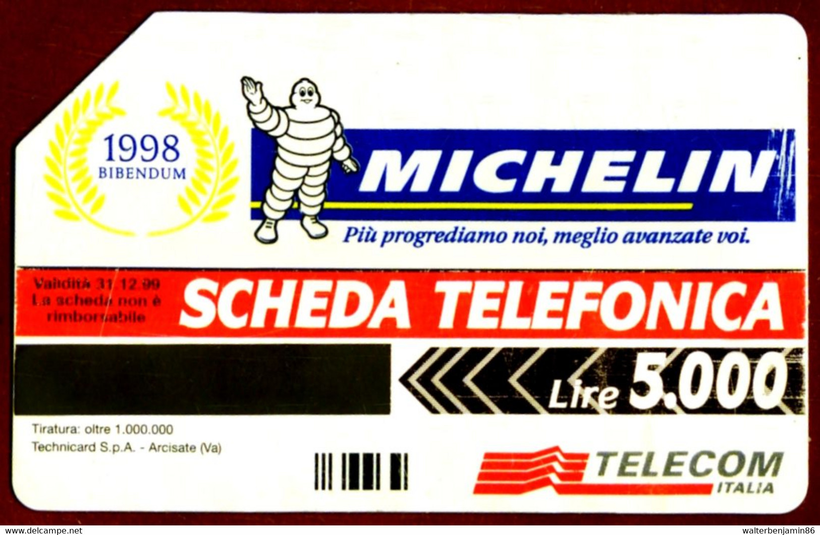 G 723 C&C 2782 SCHEDA TELEFONICA USATA MICHELIN 1898 VIAGGIARE 2^A QUALITA' - Erreurs & Variétés