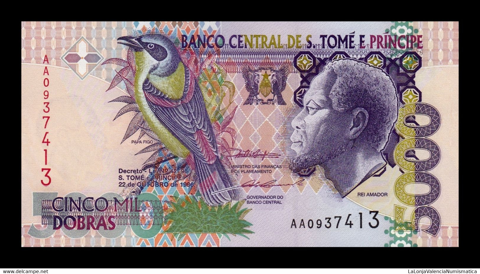 Santo Tome Y Príncipe 5000 Dobras 1996 Pick 65a SC UNC - Sao Tomé Et Principe