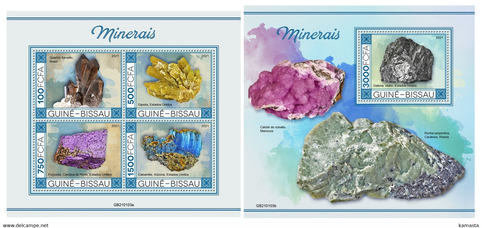 Guinea Bissau 2021 Minerals. (103) OFFICIAL ISSUE - Minéraux
