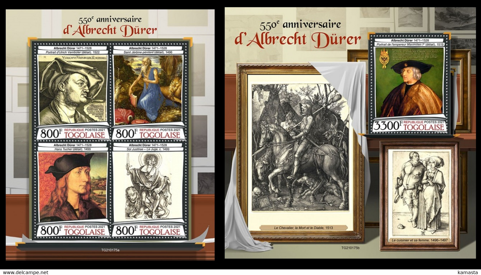 Togo 2021 Albrecht Dürer. (175) OFFICIAL ISSUE - Grabados