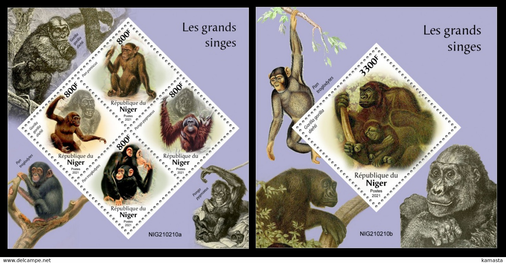 Niger 2021 Apes. (210) OFFICIAL ISSUE - Gorilles