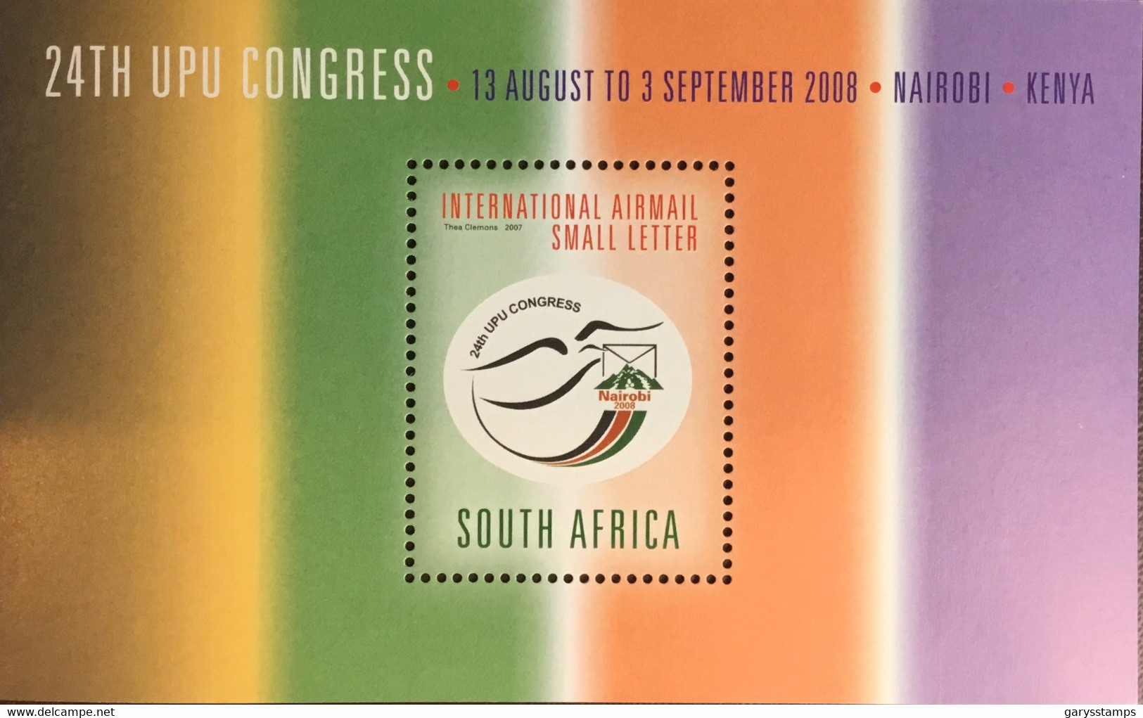 South Africa 2007 UPU Congress Minisheet MNH - Unused Stamps
