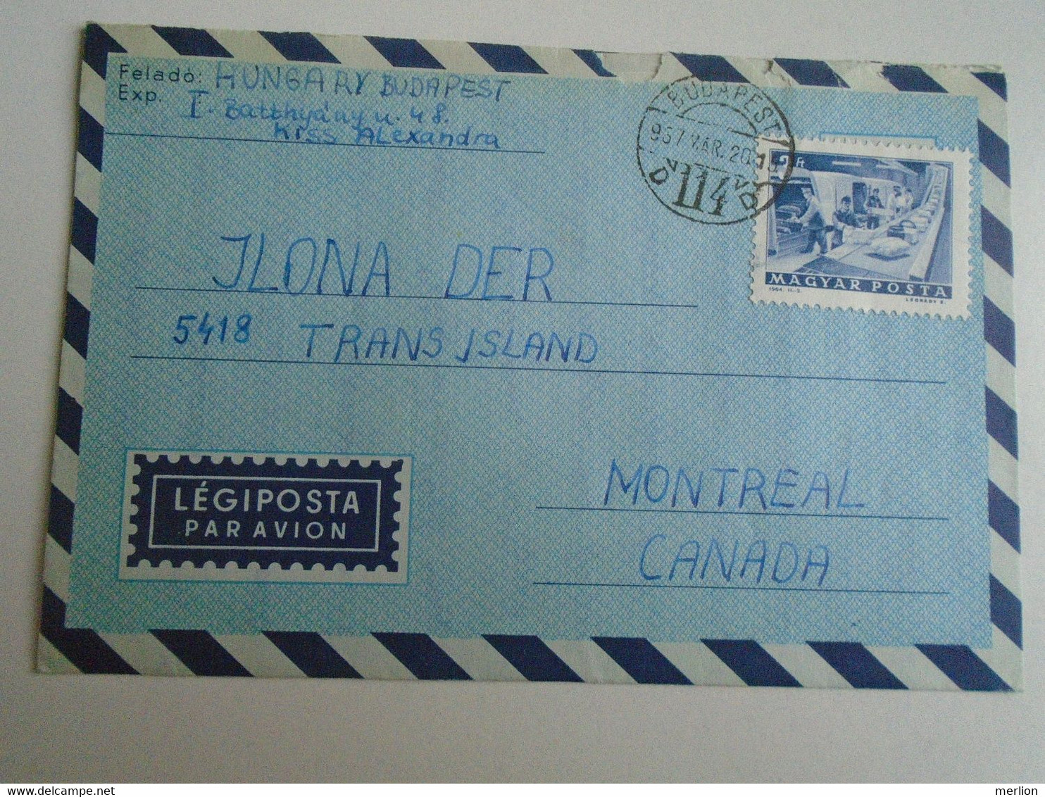 D191626 Hungary   Airmail Cover To Canada 1967     Montreal - Lettres & Documents