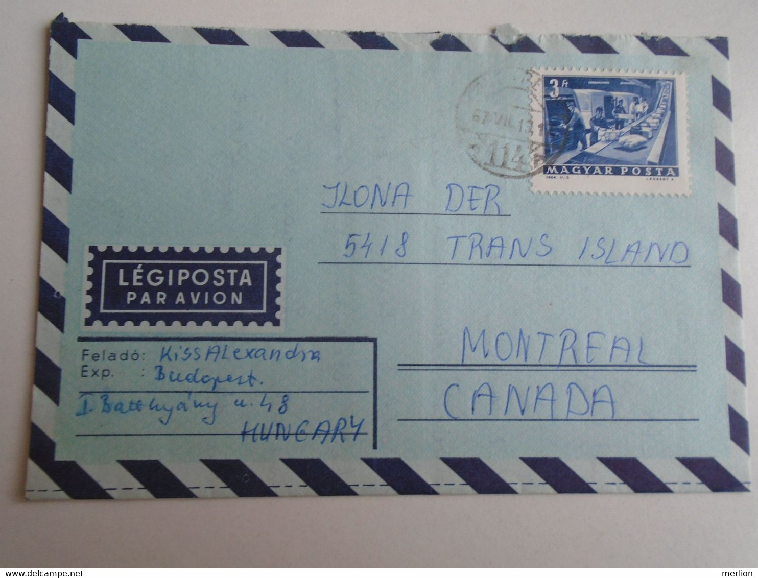 D191627  Hungary   Airmail Cover To Canada 1967     Montreal - Brieven En Documenten