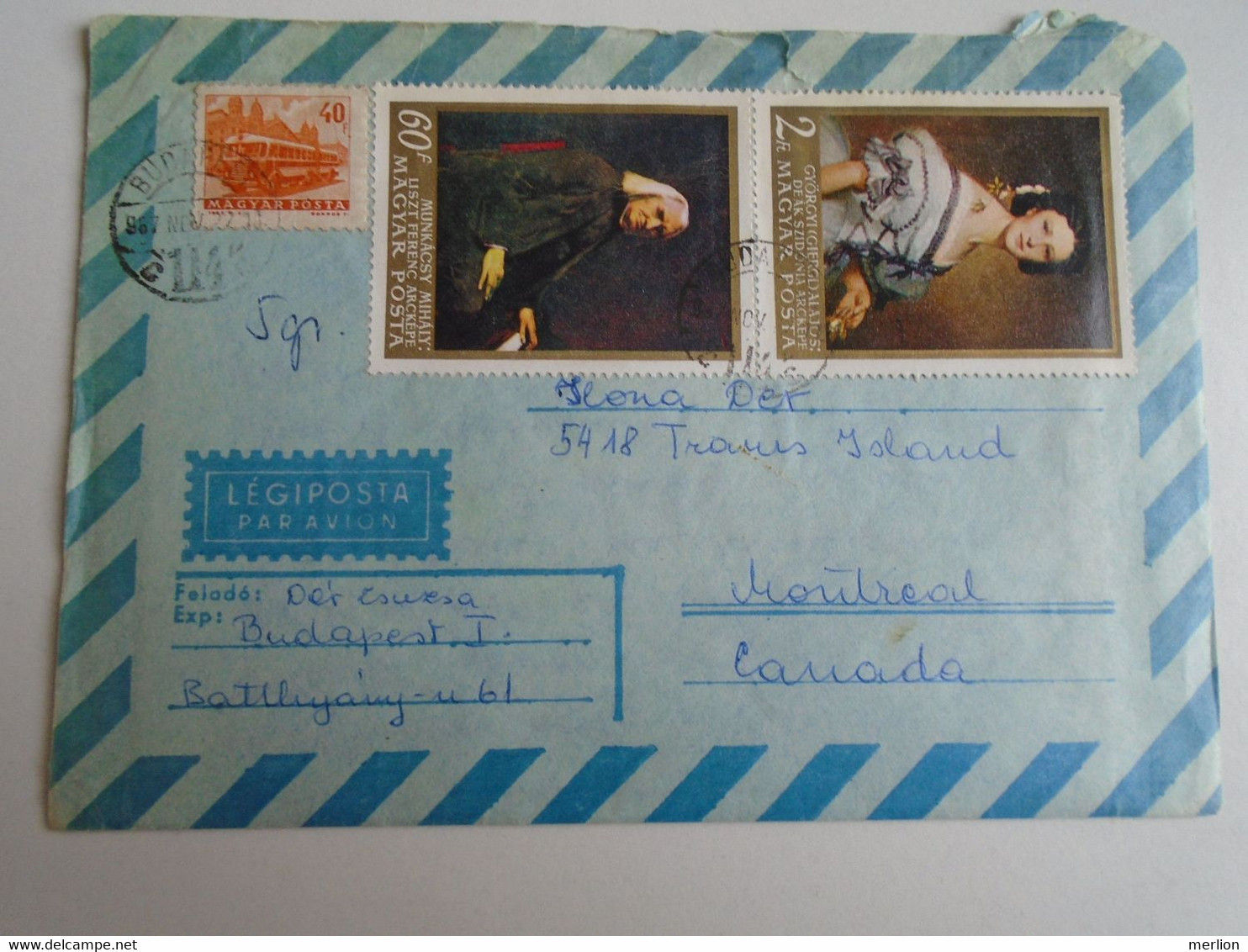 D191630  Hungary    Airmail Cover To Canada 1967     Montreal STAMP  Franz  LISZT Composer - Storia Postale