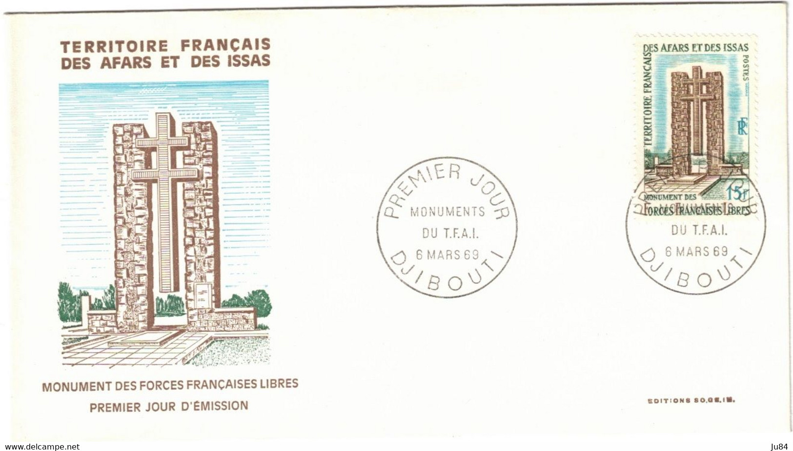 Territoire Français - Afars Et Des Issas - Djibouti - FDC - Monuments Du T.F.A.I - 6 Mars 1969 - Briefe U. Dokumente